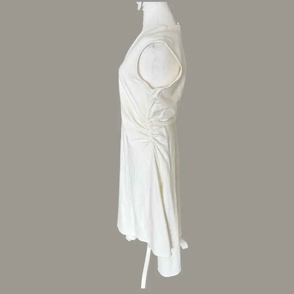 COS Gathered Asymmetric White Midi Dress M - Picture 9 of 13